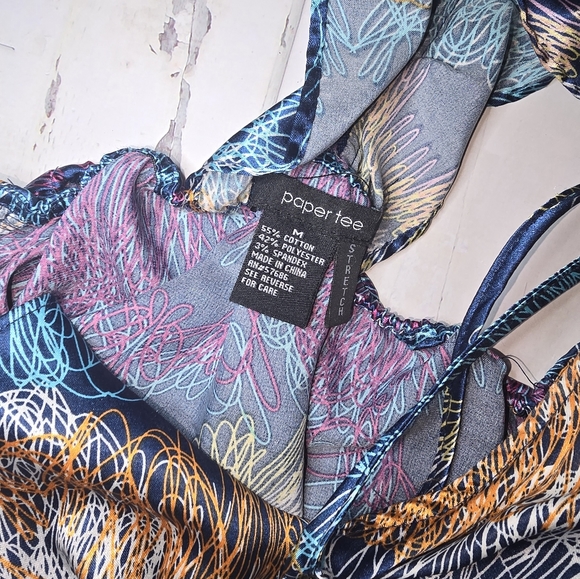 Muti Color Paper Tee Blouse - Picture 5 of 5